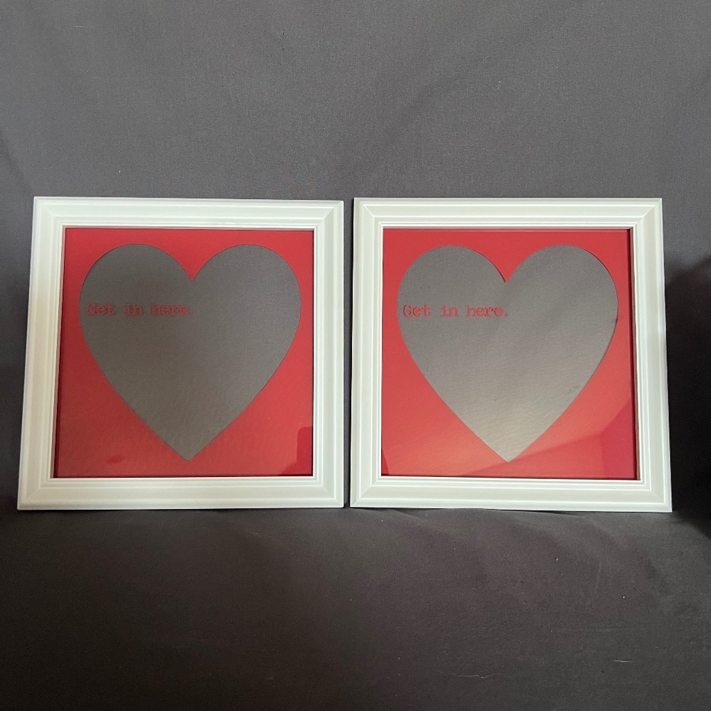 Set of 2 Heart Matted Photo Frames